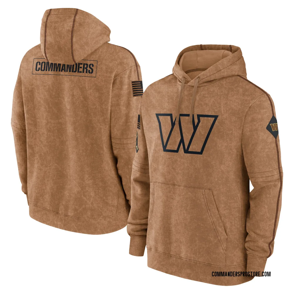 Adult Washington Commanders Brown 2023 Salute To Service Club Pullover Hoodie